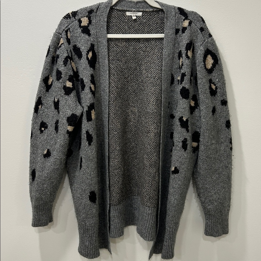 Maurices Gray Cheetah Print Cardigan